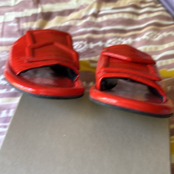 Tibi Beyren slides in red crinkle patent, size 40EU, EUC. $125 - Picture 6 of 8